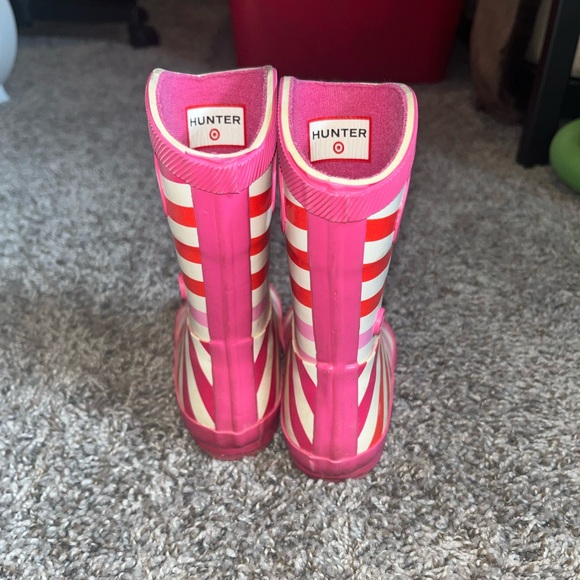 Hunter for Target Striped Kids Boots in Pink and Red - Picture 3 of 4